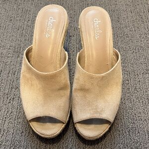 Charles by Charles David Women's Beige Open-Toe Mules